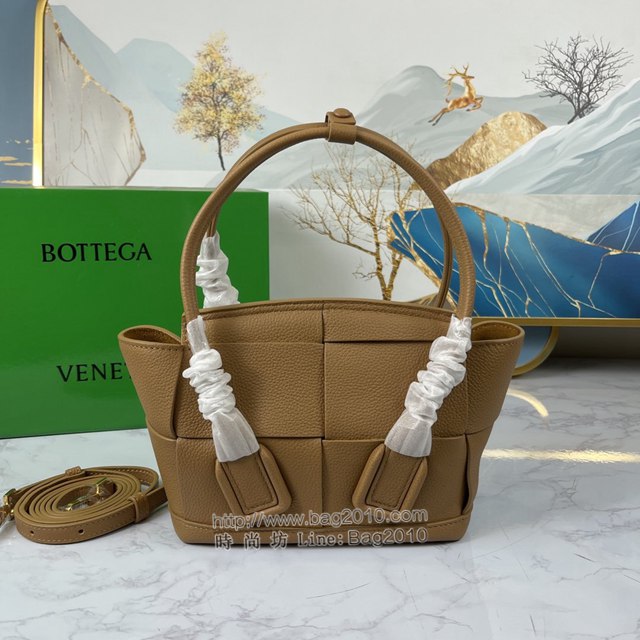 Bottega veneta高端女包 KF008 寶緹嘉荔枝紋焦糖arco29 BV經典款mini手拎肩背包  gxz1216
